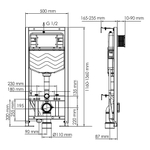 Унитаз подвесной WasserKRAFT Mindel 10TLT.010.ME.BN02.H002 безободковый, с инсталляцией Aller 10, с крышкой микролифт, белый/кнопка никель