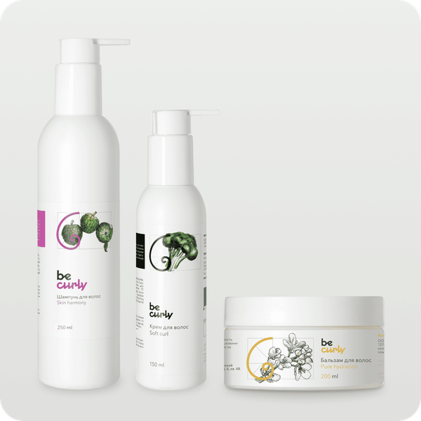 Шампунь Skin harmony 250 мл + Бальзам Pure hydration 200 мл + Крем Soft curl