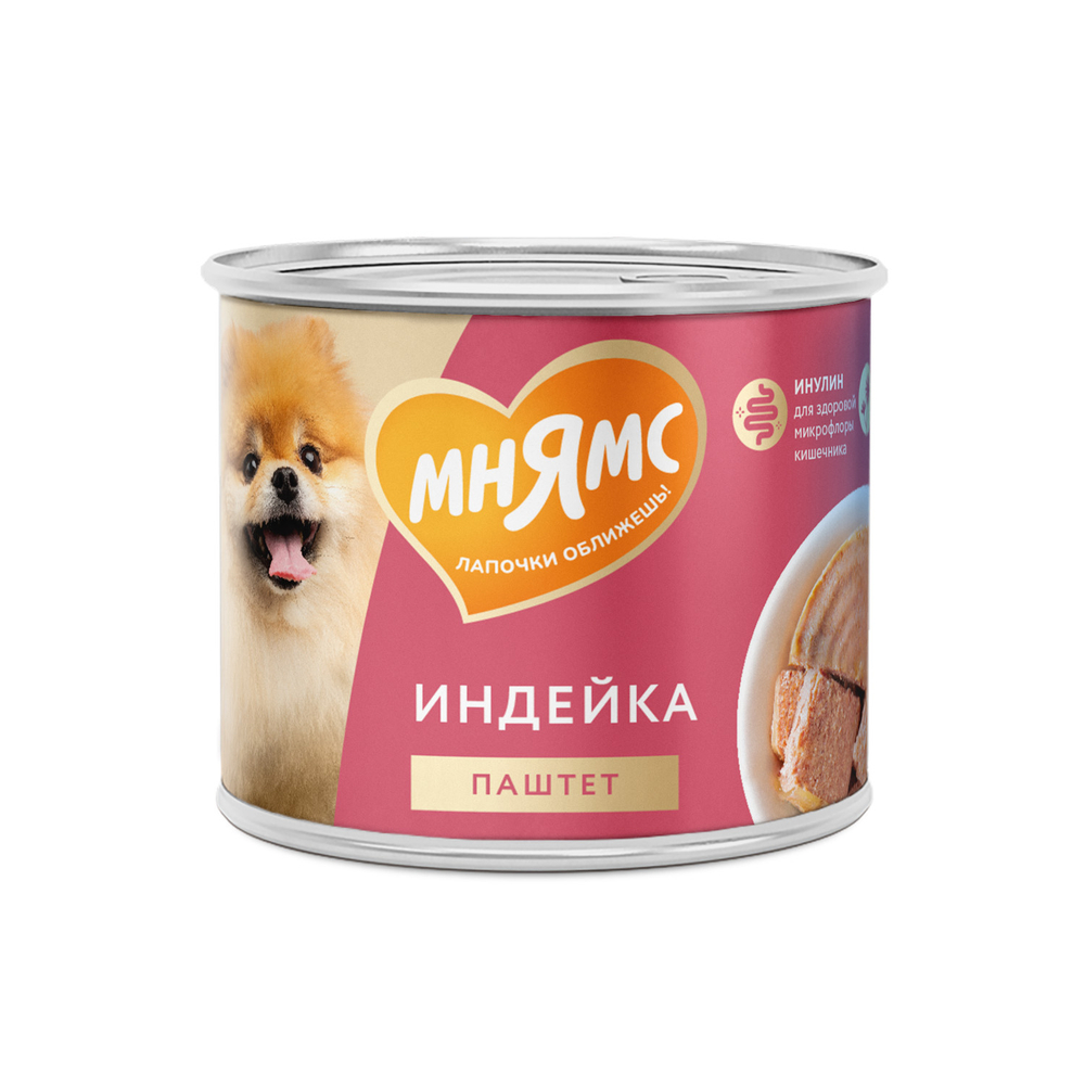 МНЯМС Консервы для собак всех пород с индейкой "Комфортное пищеварение" 0,2 кг