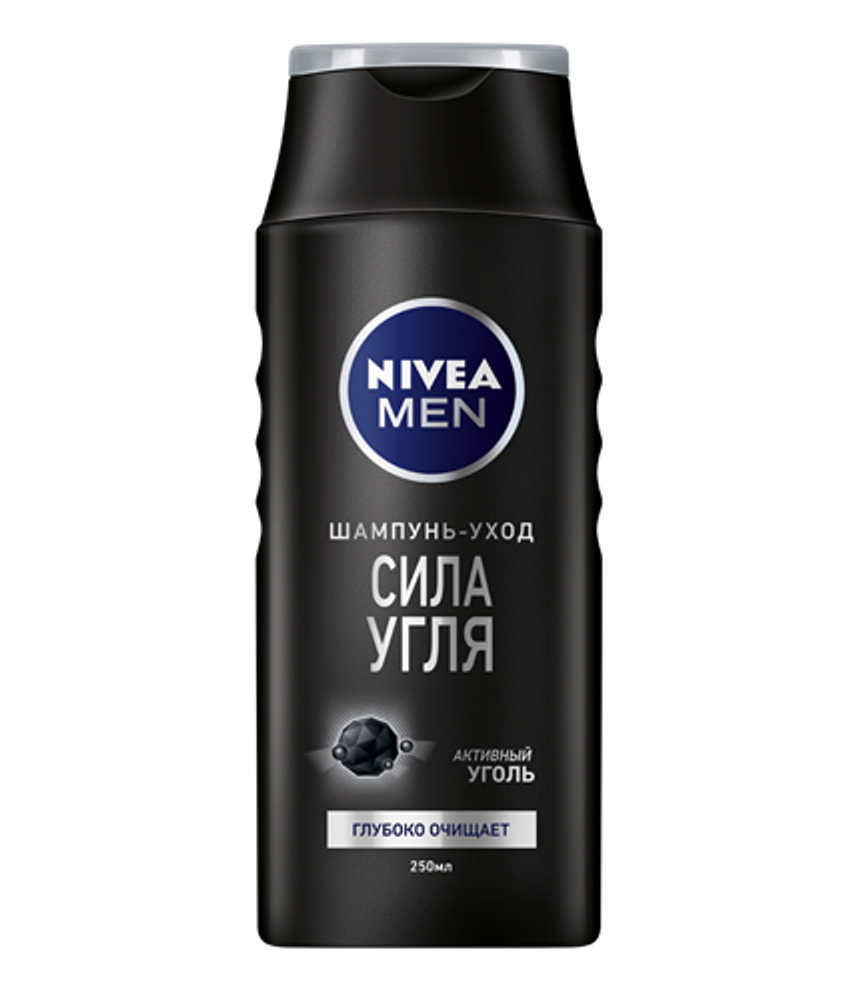 Nivea Men Шампунь-уход Сила угля, глубокое очищение, 250 мл