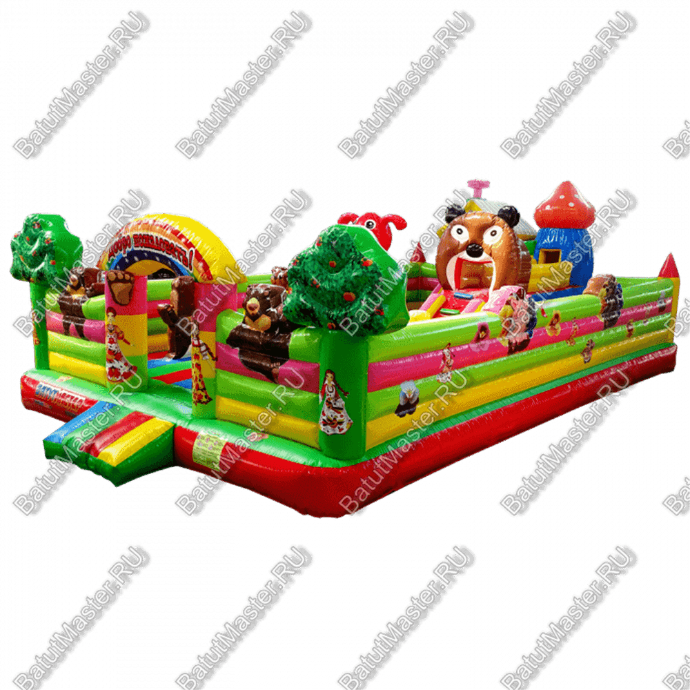 Коммерческий надувной батут "Маша и Миша" 11*7*3 м