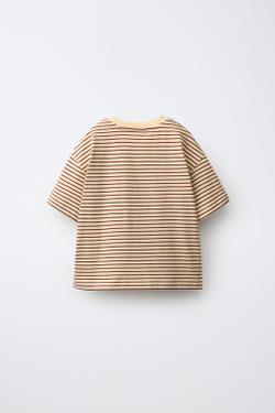 ZARA ФУТБОЛКА В ПОЛОСКУ, ТЕМНО-ЖЕЛТЫЙ