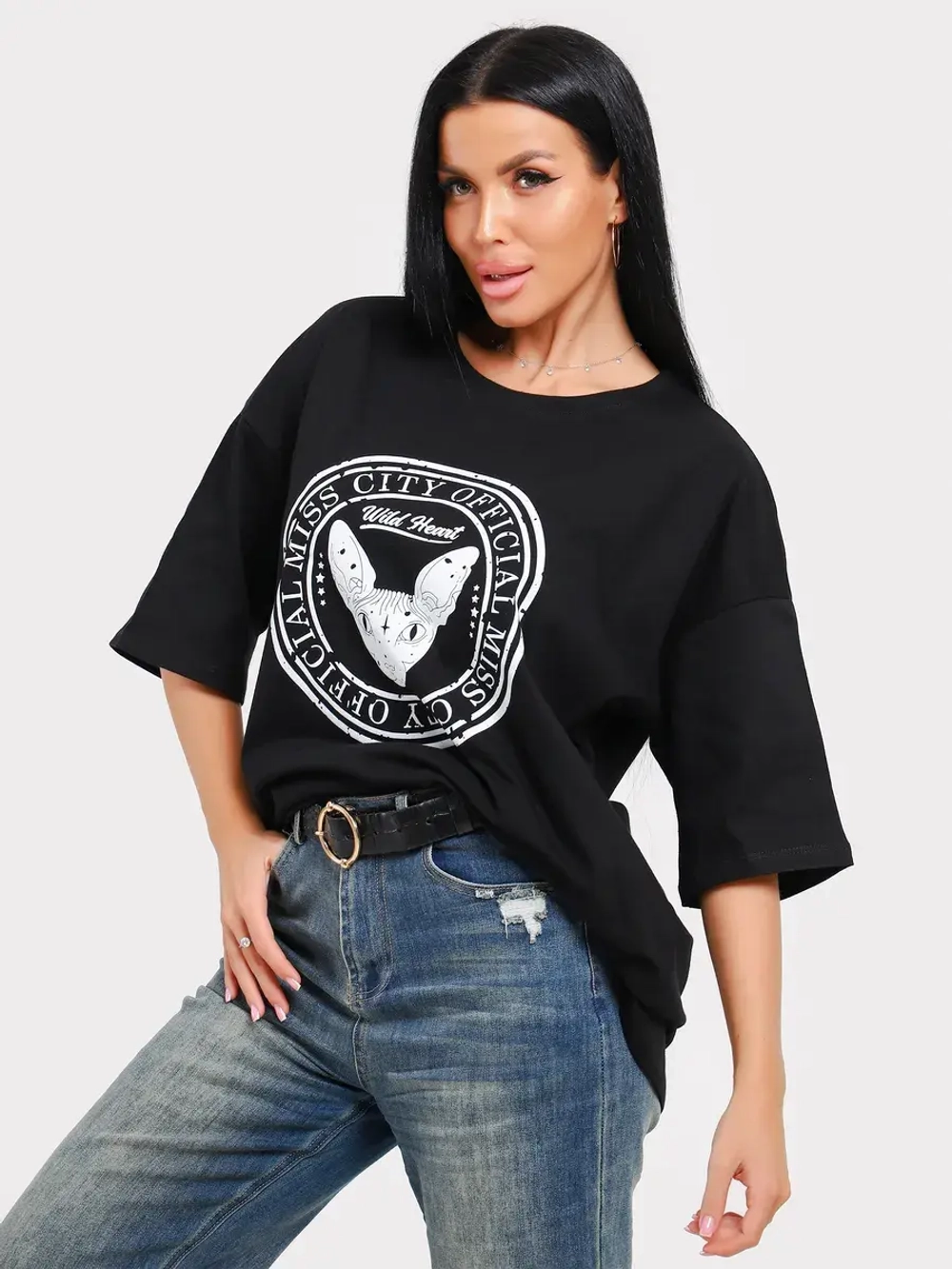 Футболка оверсайз больших размеров принт