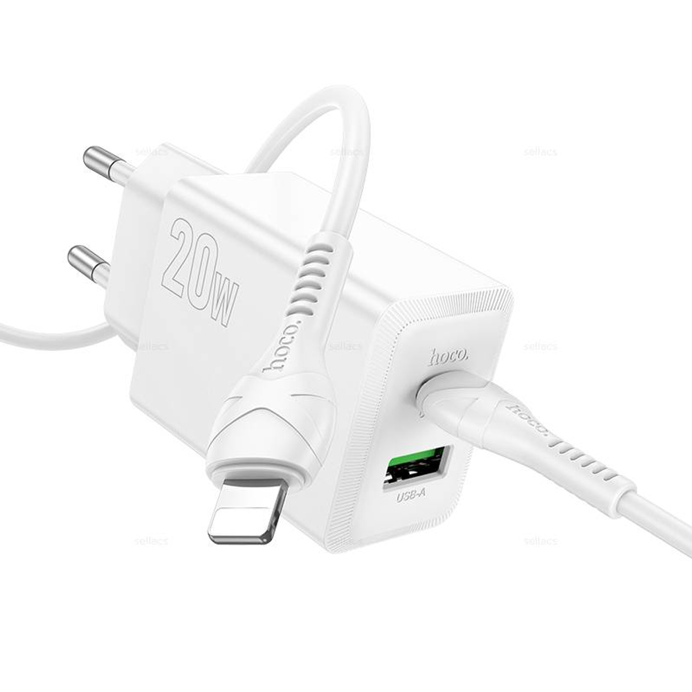 Зарядное устройство Hoco N69 PD20W+QC3.0 для Lightning (white)