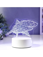 Светильник 3D ночник RISALUX «Большая акула», LED RGB, от се