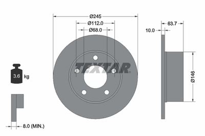 TEXTAR - 92057503-TET - Brake Disc
