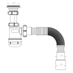 Сифон для умывальника 1 1/4"*40  с гофрой 40*40/50 S1015-АК САНДЕСАНТ