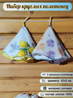 Полотенце кухонное, круглое, 2 шт, вафельное полотно