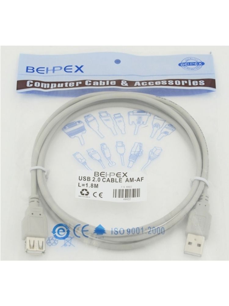 Кабель USB 2.0 Behpex Am-Af удлинитель 1.8м