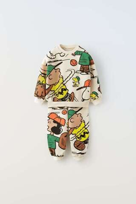 ZARA КОМПЛЕКТ С ПРИНТОМ SNOOPY PEANUTS™, ЭКРЮ