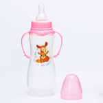 Бутылочка для кормления "Оленята: мамы и малыши"" 250 мл приталенная, с ручками   4644206