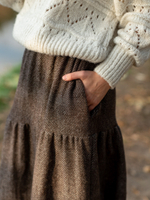 Длинная шерстяная юбка (коричневый)