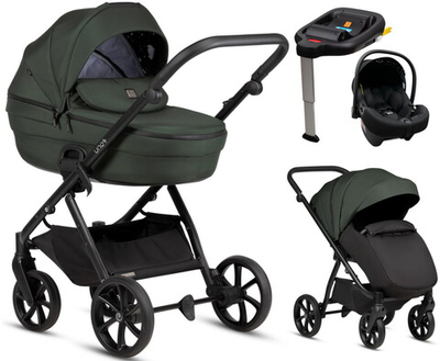 Детская коляска Tutis Uno 6 Plus Essential collection 4 в 1 с автокреслом Elo Lux EduSky Black и базой 1602144 Pistaccio