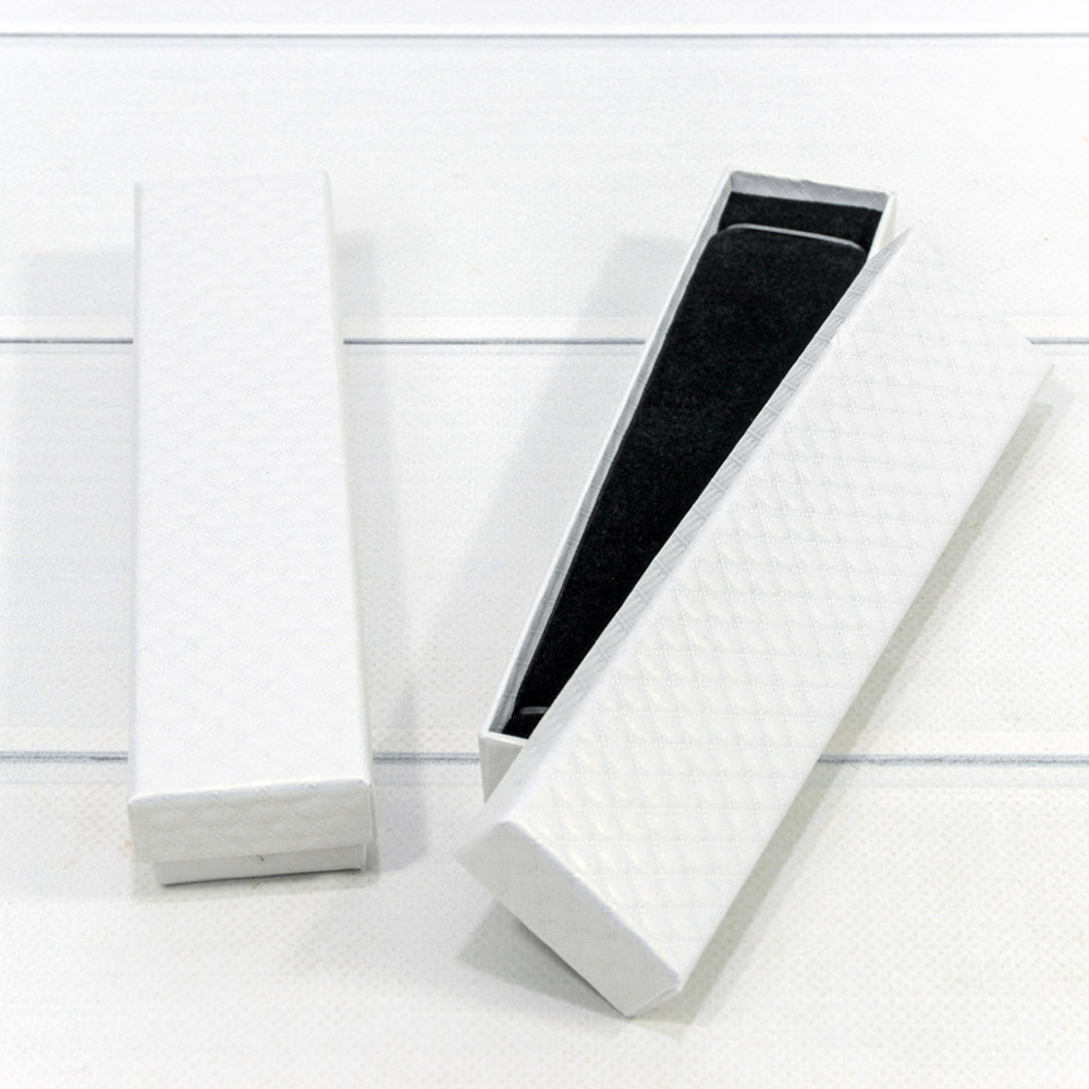 Коробка Ювелирная 20х4.5х2.7 см Набор 2 шт "Ромбики" (Белый)