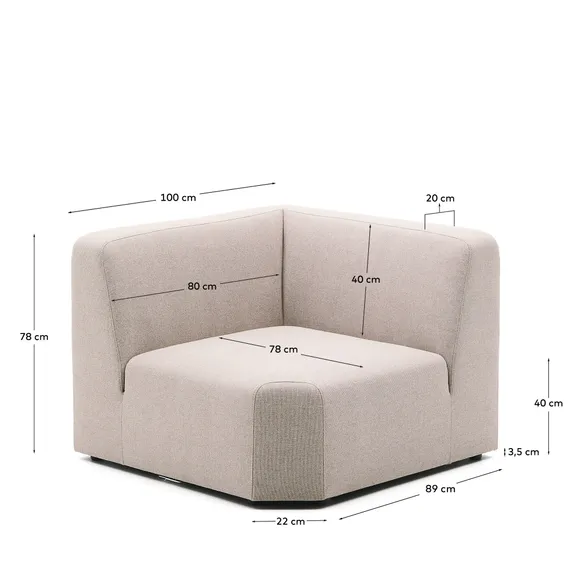 Угловой модульный диван Neom бежевого цвета 75 см