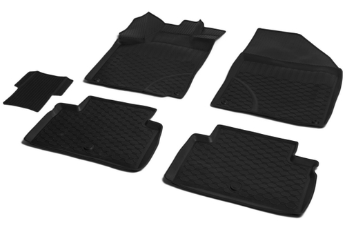 Коврики в салон автомобиля Rival для Geely Coolray 2020-2023 2023-н.в., полиуретан, с крепежом, 5 частей, 11904001