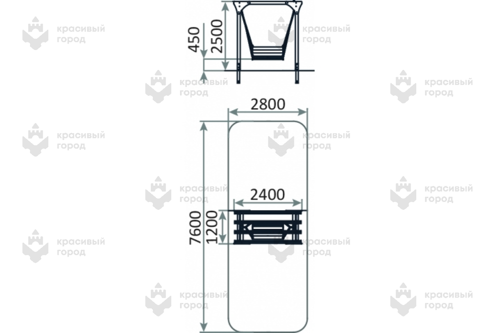 Скамейка на цепях Модерн