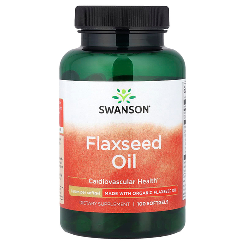 Swanson, Льняное масло, 1000 мг, 100 капсул