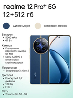 Смартфон realme 12 Pro+ 12/512 ГБ, Dual nano SIM, синий RMX3840