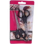 Ножницы универсальные бытовые 2шт «Barber», прямые, цвет черный, 16,5см