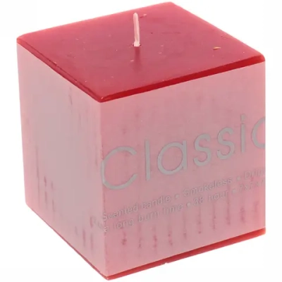 Свеча «Classic» 7*7*7,5см цвет красный ZD-131