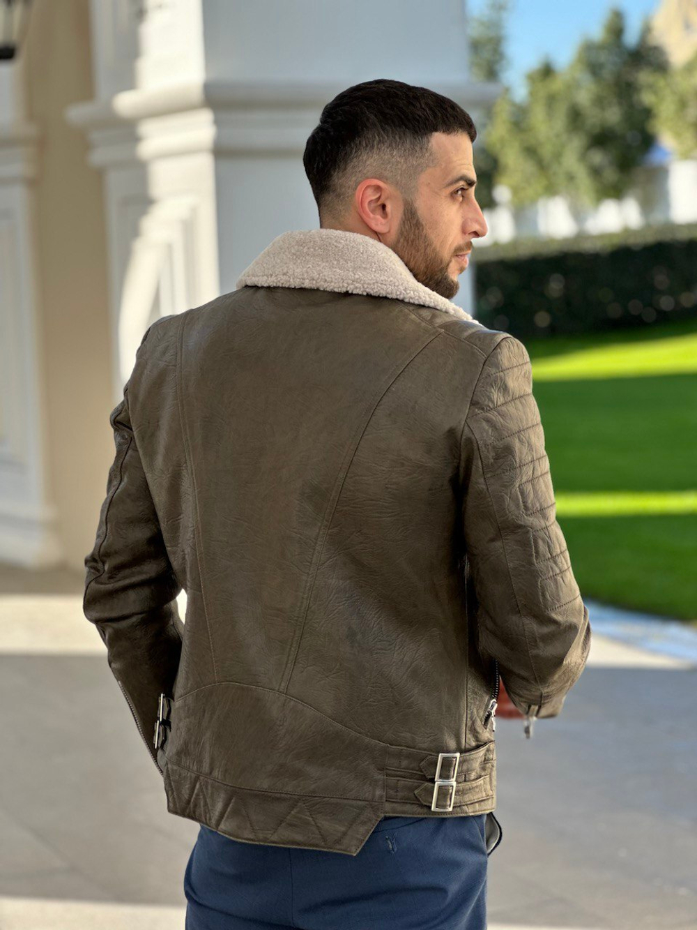 Дубленка коричневая кожаная