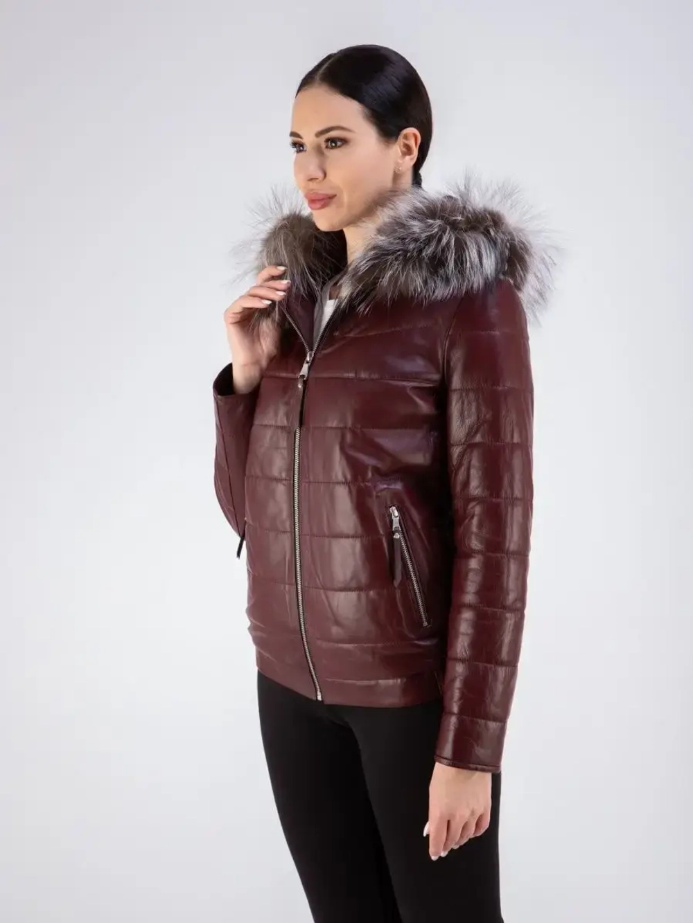Куртка женская из натуральной кожи с капюшоном Турция