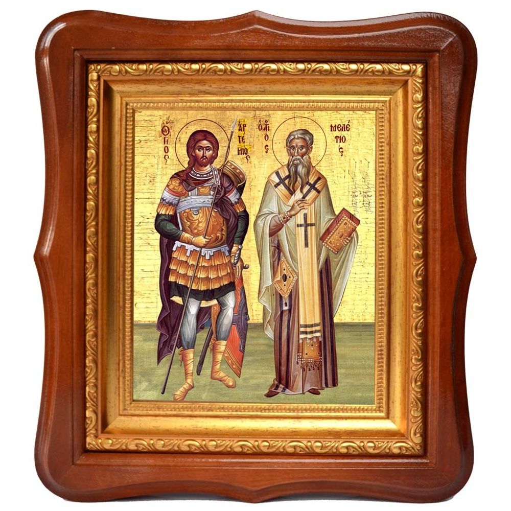 Артемий и Мелетий Антиохские. Икона на холсте.