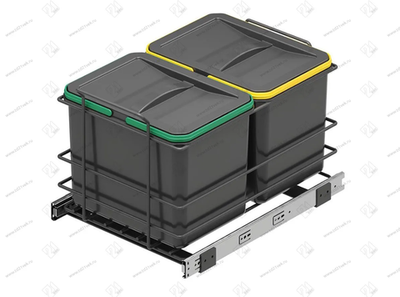 S-2578-A Система сортировки в базу 400 мм, Starax, 12+12 л, (340x485x315 мм), пластик, антрацит