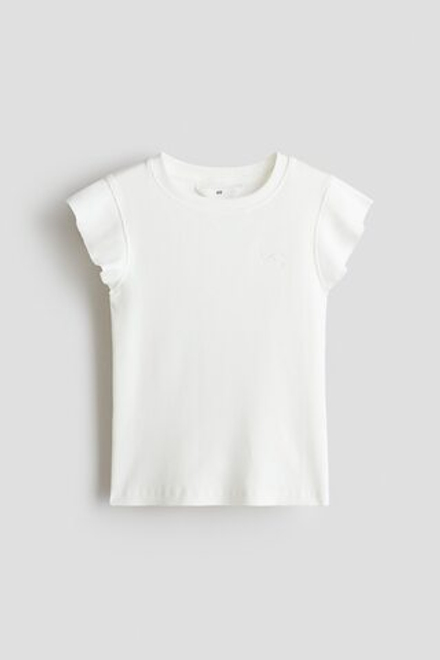 H&M Футболка в рубчик, белый