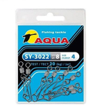 Карабин с вертлюгом для рыбалки SY-3022 №04 (упк. 8 шт.)