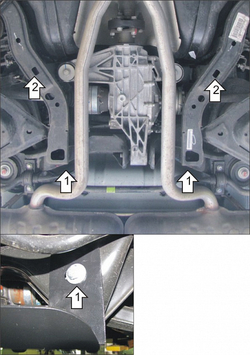 Защита Зад. дифференциала. 5 мм, Алюминий. для Cadillac CTS 2008-2014 MOTODOR.33505