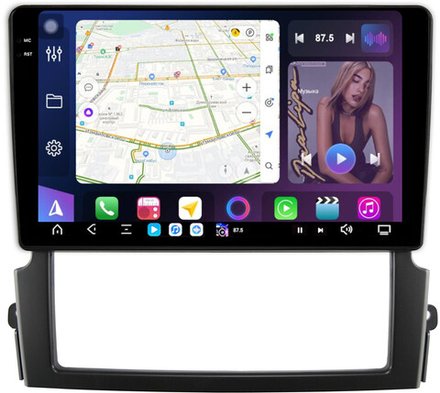 Магнитола для KIA Sorento 1 2006-2011 - FarCar GX3063M монитор 9.5" 2K QLED на Android 14, TS20, 6+128Гб, CarPlay, 4G SIM-слот