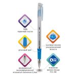 Ручка шариковая масляная Brauberg i-Rite GT Sky синяя, 0.4мм, резиновый грип