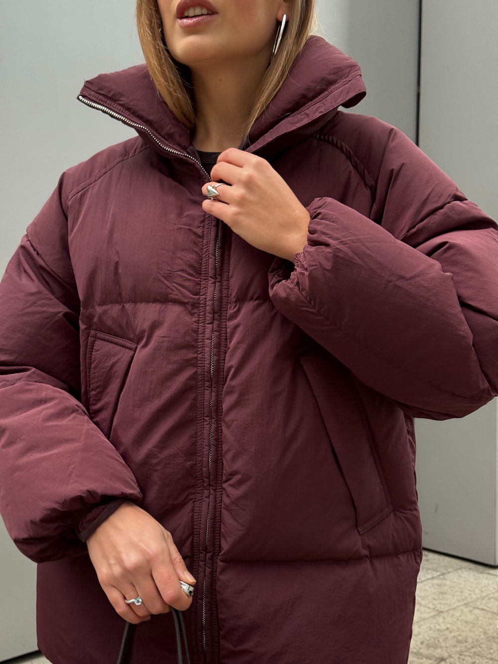 Пуховик Бургунди