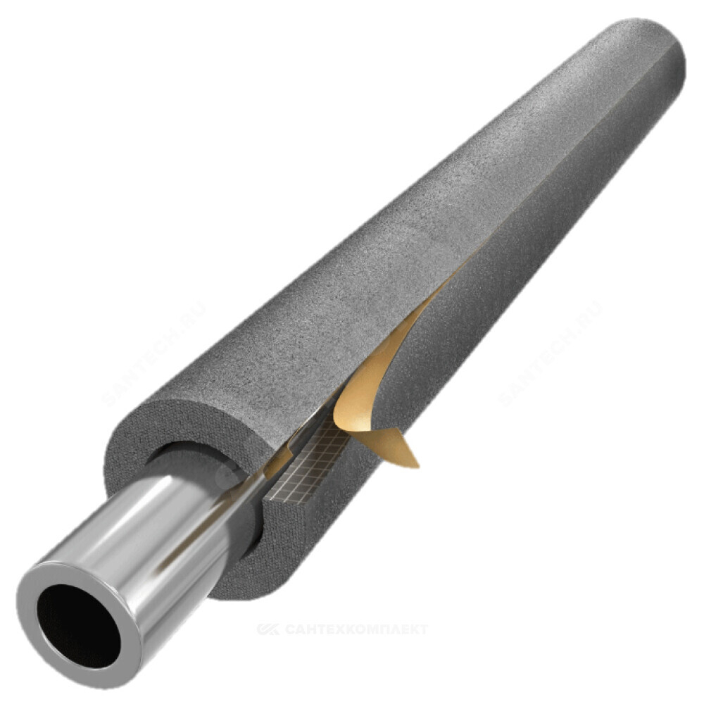 Трубка вспененный полиэтилен SUPER SK 28/9 L=2м Тмакс=95°C самоклеящаяся серая Energoflex EFXT028092SUSK