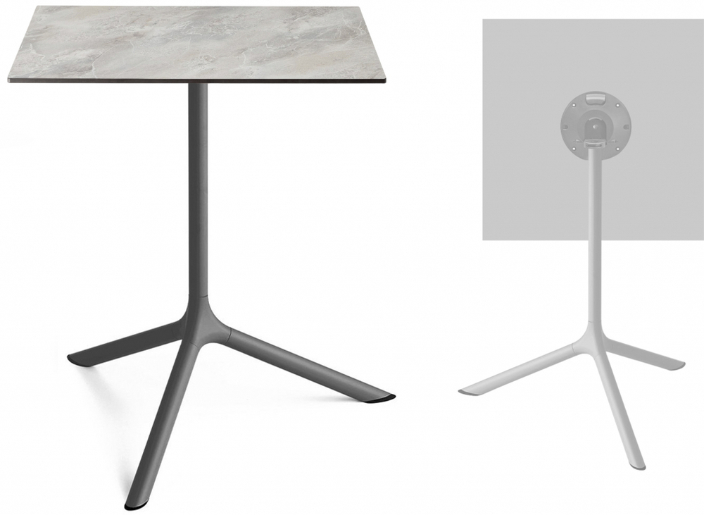 Стол ламинированный обеденный складной Scab Design Tripe Maxi Folding, антрацит, каменный