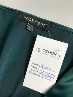 Платье Indefeir в таком красивом изумрудном глубоком цвете, атласное xxs, на 40 размер