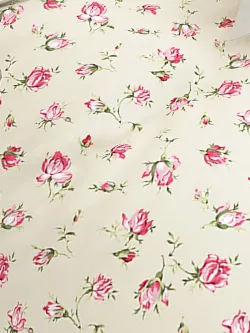 Ткань для пошива "Розовые бутоны на бежевом" Сказка перкаль, длина 10 м., ширина 2,2 м.
