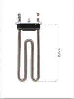 Тэн (Нагревательный элемент) для стиральной машины Kawai 1700W / 230 V, L-169 мм, c отверстием С00380151 (00201283 , ATL-SS0906, С00094715, С00143654, 482000022781, 482000082025)