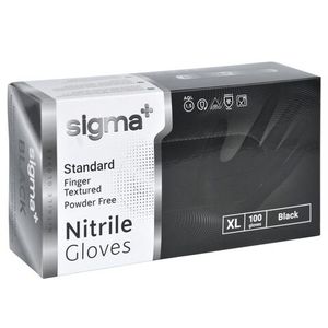 Перчатки одноразовые SIGMA нитрил Light XL черные 100 пар/уп 10 уп/кор
