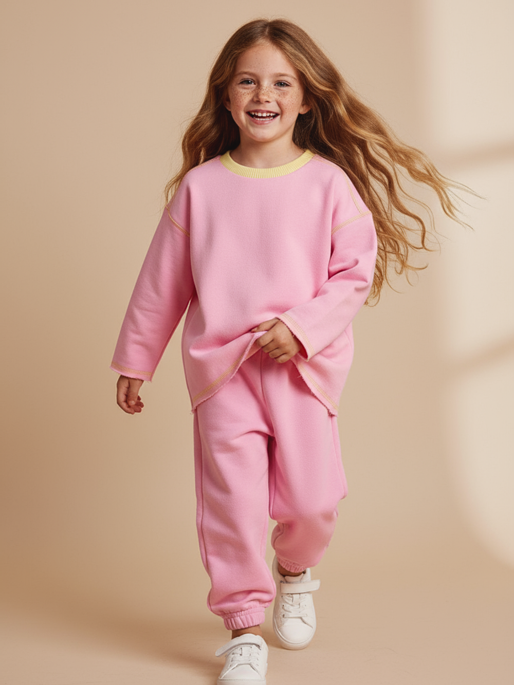 Джоггеры Line свободного кроя розовый