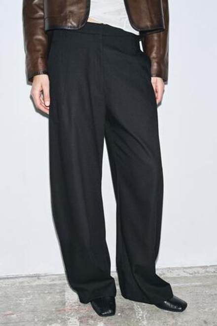 ZARA СВОБОДНЫЕ БРЮКИ-БАЛЛОНЫ ZW COLLECTION, ЧЕРНЫЙ
