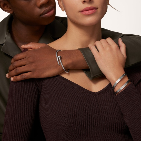 Cartier LOVE bracelet, classic model, brushed, 4 diamonds, white gold