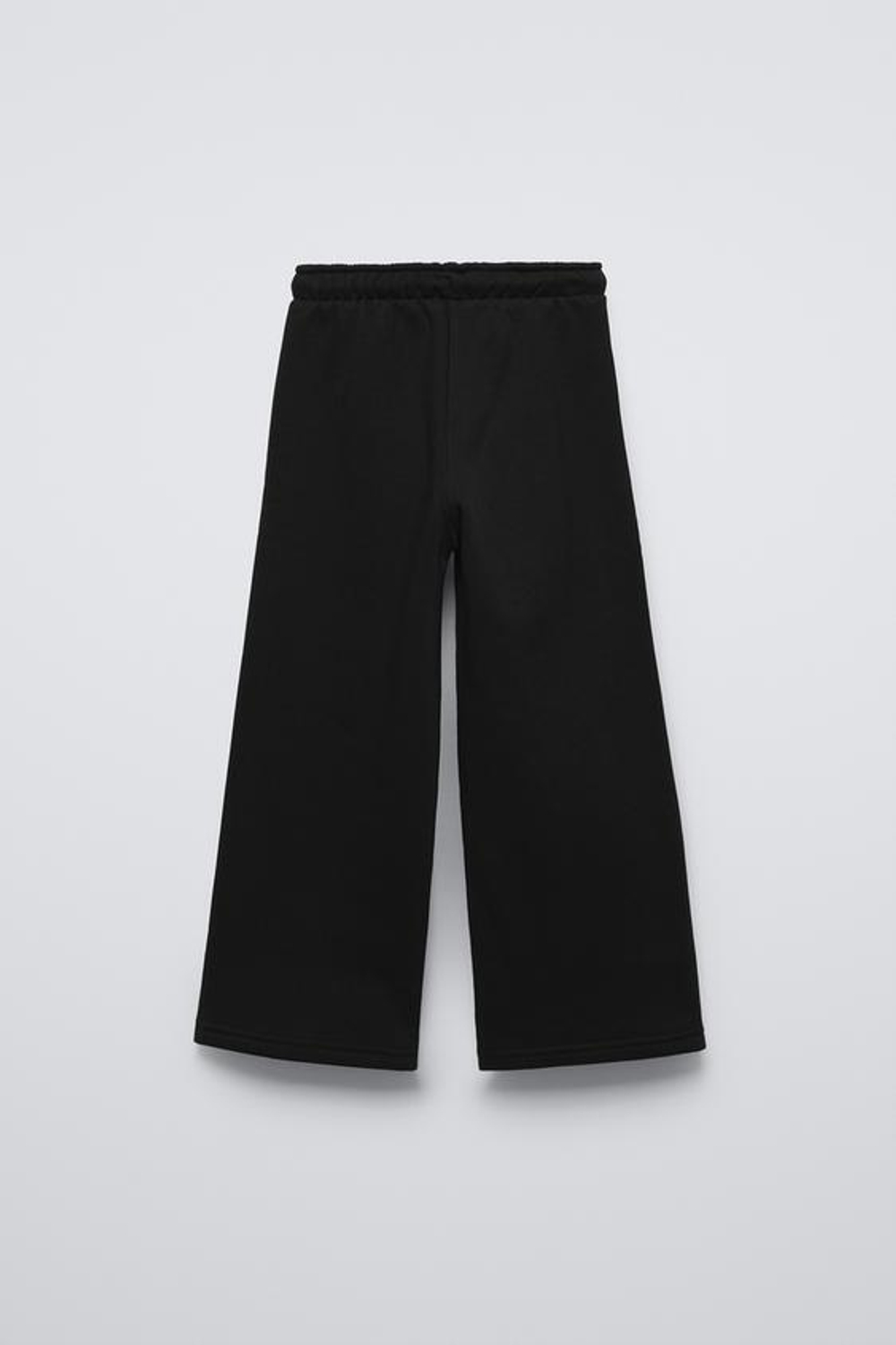 ZARA БРЮКИ WIDE LEG ИЗ МЯГКОЙ ТКАНИ С НАДПИСЬЮ, ЧЕРНЫЙ