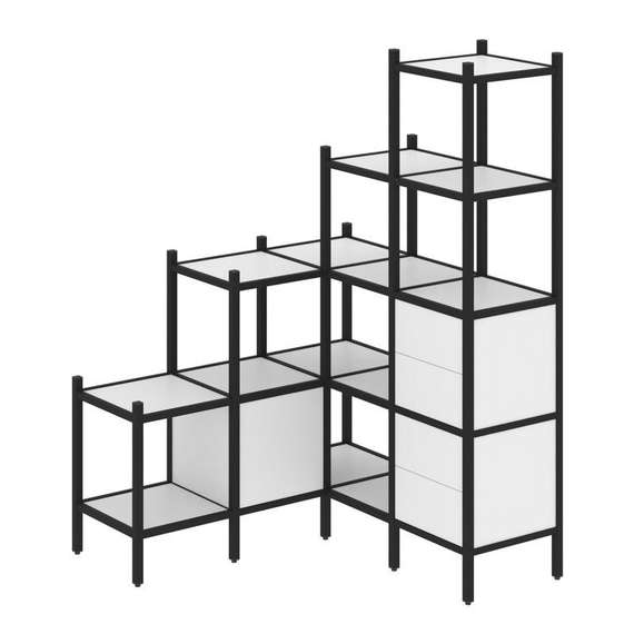 Лофт Угловой внутренний стеллаж VR.L-40  1278*1278*1869