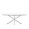 Овальный стол ARYA Argo из стекла, стальных ножек и белой отделкой 200x100
