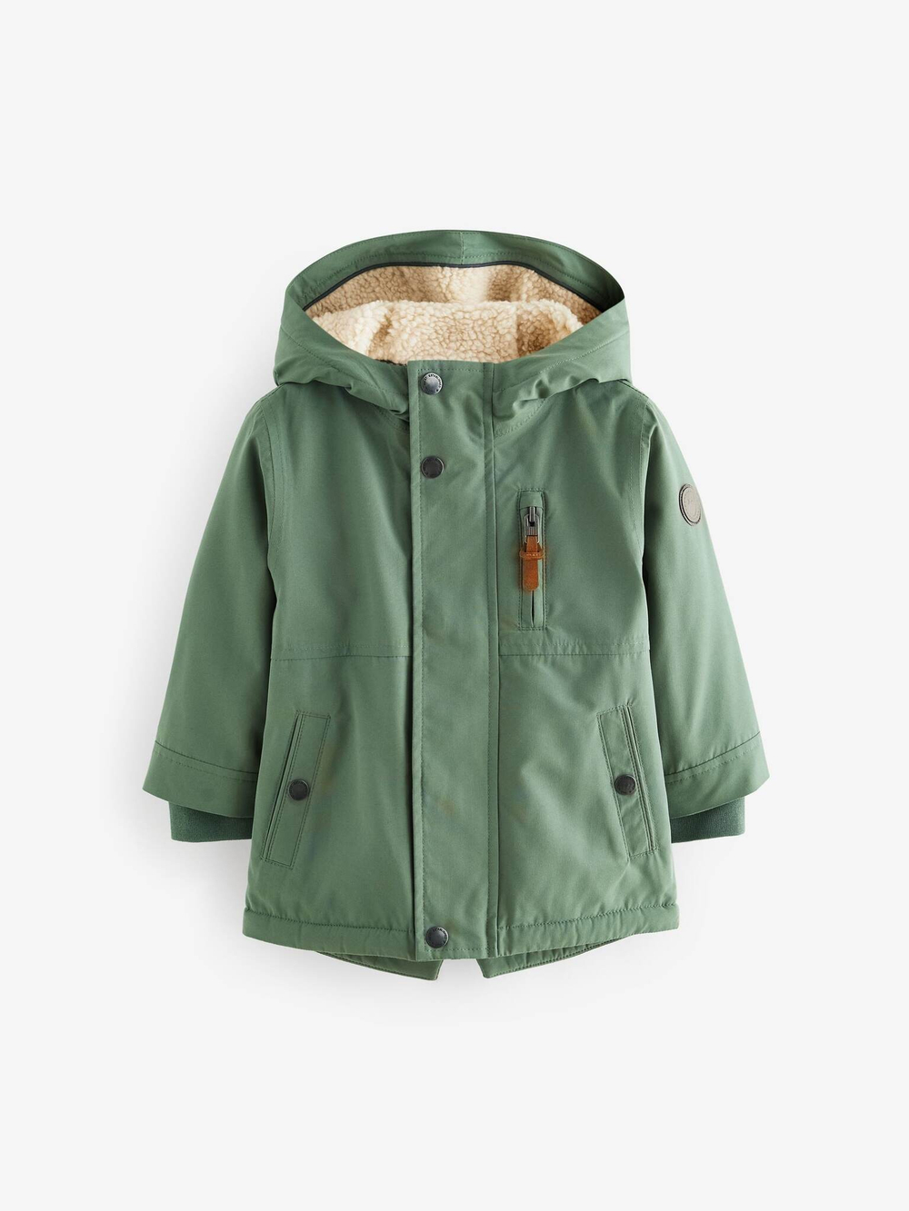 Куртка с флисовой подкладкой и капюшоном для мальчика Next Q53-239, Хаки