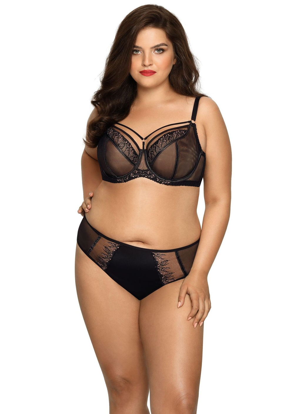 Трусики-слипы Rachel с вышивкой черной и золотой нитью (Размер: XXL) (Цвет: черный)