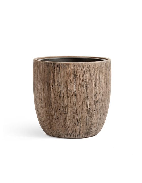 Кашпо TREEZ Effectory Wood Округлый конус Светлый дуб д-30 см, в-29 см 41.3317-03-012-WB-30